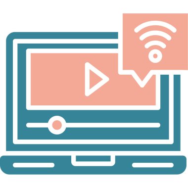 Ekran simgesi vektör illüstrasyonlu bilgisayar monitörü