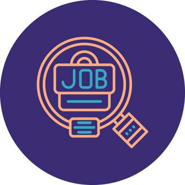 İş araması. Web simgesi vektör illüstrasyonu