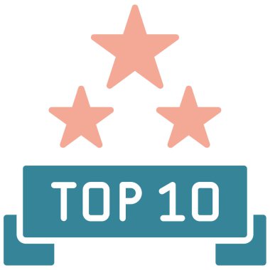 En üst yıldız vektör simgesi. stil vektörü çift renkli düz açılar, pembe ve gri renkler, yuvarlak açılar. beyaz arkaplan.