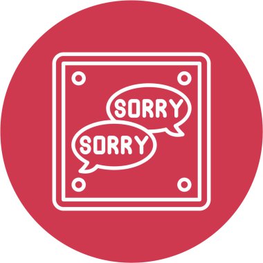 Çember içinde üzgünüm işareti.