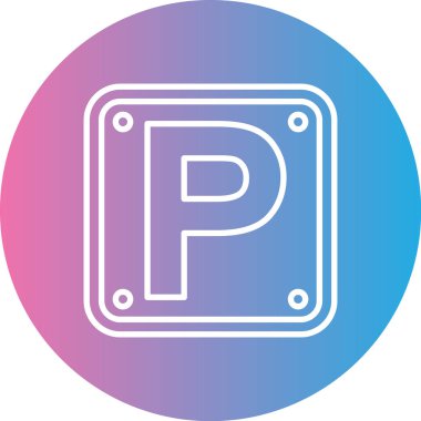 Park ediyor. Web simgesi basit illüstrasyon