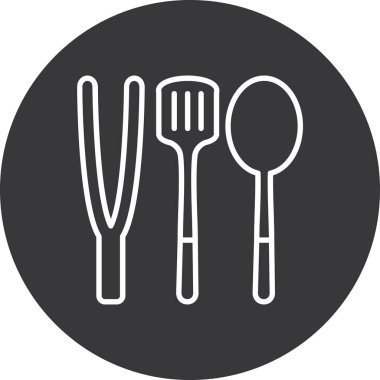 Çatal ve kaşık vektör simgesi. Beyaz arkaplanda izole edilmiş basit bir vektör çizimi. kaşık ve çatal tasarımı.