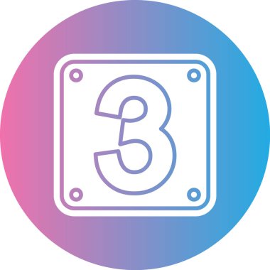 3 numaralı simgenin vektör illüstrasyonu