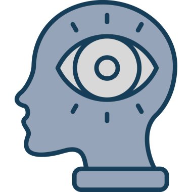 Beyin. Web simgesi basit illüstrasyon