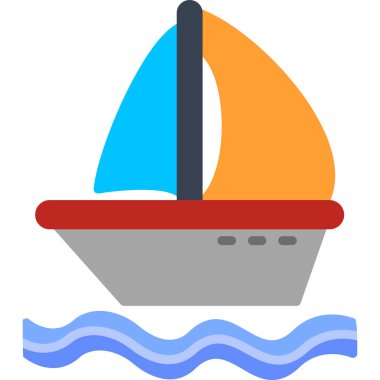 tekne düz vektör simgeleri