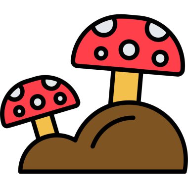 Mantarlar. Web simgesi basit tasarım