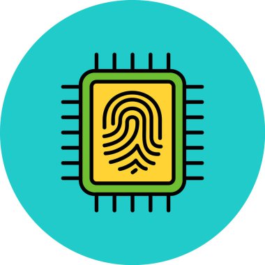 parmak izi simgesi modern illüstrasyon