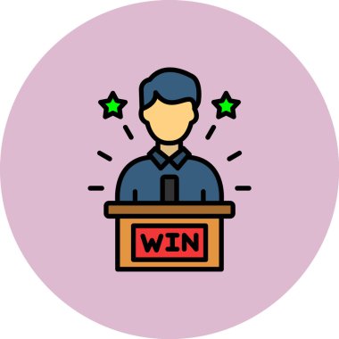 Elinde kupa tutan bir karikatür adamın vektör çizimi.