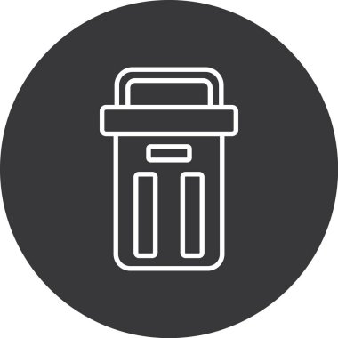 Çöp tenekesi yuvarlak vektör simgesine