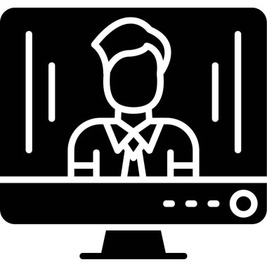 Bilgisayar monitörü simgesi. vektör illüstrasyonu