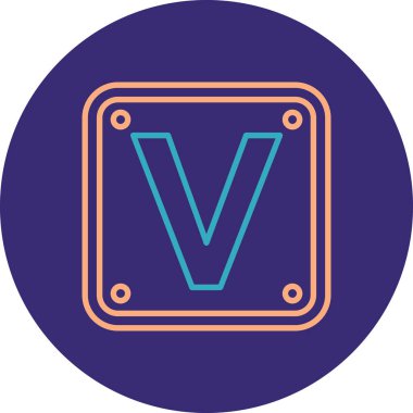 harf v v simgesi vektör çizimi