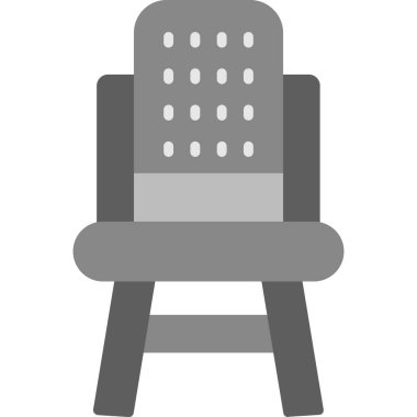 Yemek Koltuğu Simgesi, Basit Renk Vektörü İllüstrasyonu