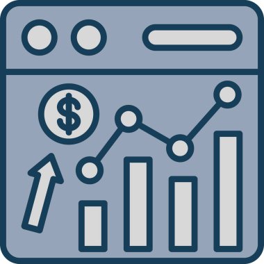 Dolar grafiği. Web simgesi basit illüstrasyon