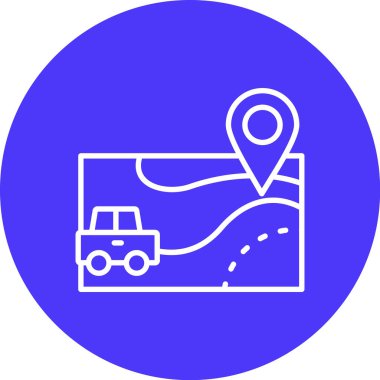 Bir yol gezisi simgesinin vektör çizimi