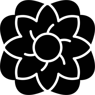 Çiçek simgesinin vektör illüstrasyonu
