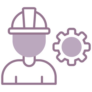 Mühendis simgesi, vektör illüstrasyonu