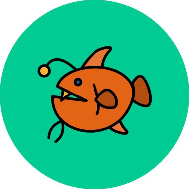 balık simgesi vektör illüstrasyonu