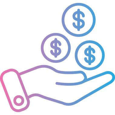 Dolar. Web simgesi basit illüstrasyon