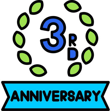 Mutlu yıllar ikon vektörü. Doğum günü için düz bir stil. Web simgesi.