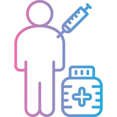 İlaç enjeksiyonu. Basit resimleme