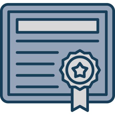 Sertifika. Web simgesi basit illüstrasyon