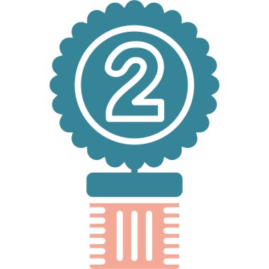 2 numaralı simge vektör çizimi tasarımı