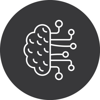 beyin ikonu vektör illüstrasyonu