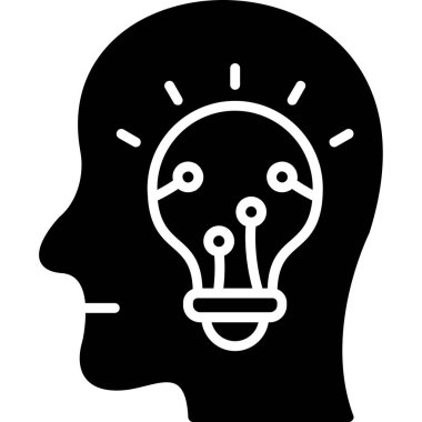 Beyin. Web simgesi basit illüstrasyon