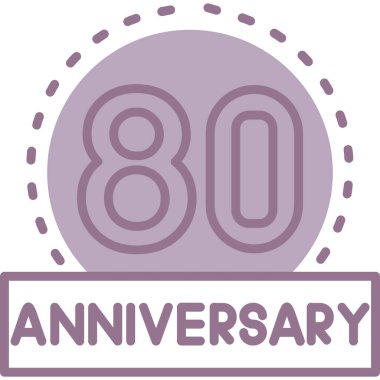 90. yıldönümü, 80. yıl dönümü, doğum günü kutlaması, vektör tasarımı