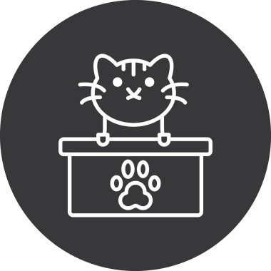 hayvan kedi simgesi vektör illüstrasyonu