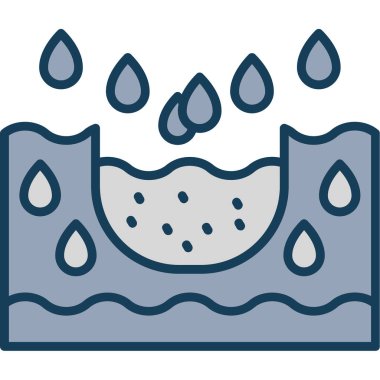 Su. Web simgesi basit illüstrasyon