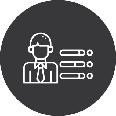 Moda tasarım tarzında bir iş adamı simgesi. Beyaz arka planda izole edilmiş iş adamı simgesi. İş adamı vektör simgesi basit ve modern daire. sembol