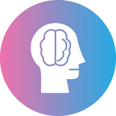 Beyin. Web simgesi vektör illüstrasyonu