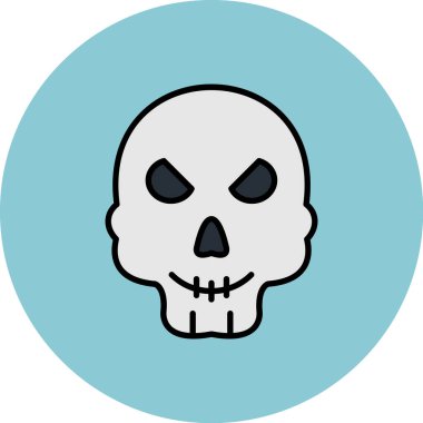 Cadılar Bayramı kafatası simge vektör çizim