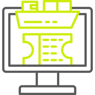 Monitör. Web simgesi basit illüstrasyon