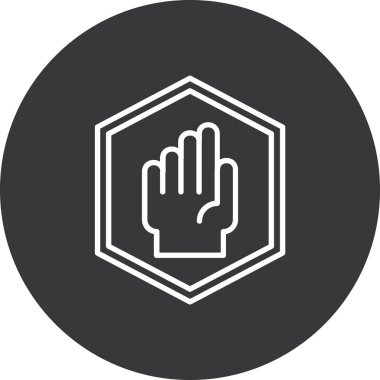 Bir dur işareti simgesinin vektör illüstrasyonu