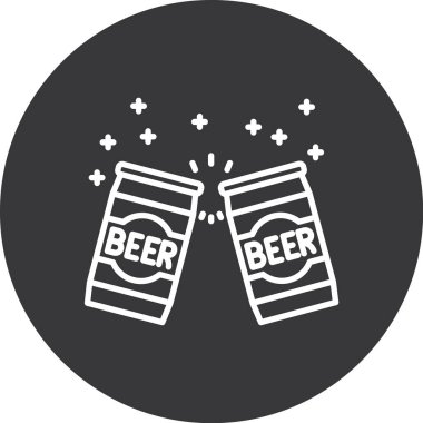 bira cam ikonu, vektör illüstrasyonu