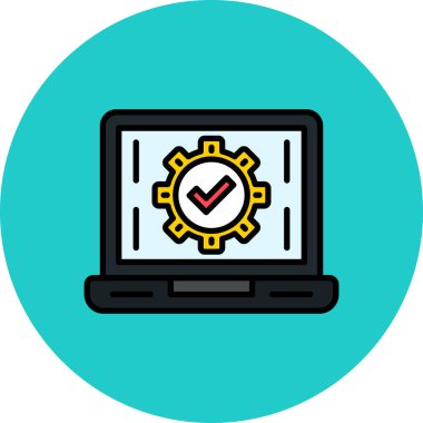 Dizüstü bilgisayar simgesi vektör çizimi