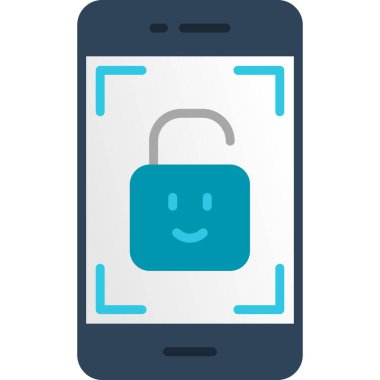 Güvenlik düz simgesi, vektör çizim