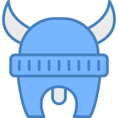 Viking kask simgesi. Viking kask vektör simgesi web için basit örnek