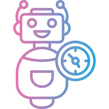 robot. Web simgesi basit illüstrasyon