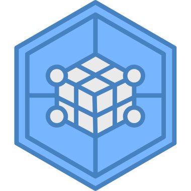 Küp. Web simgesi basit illüstrasyon