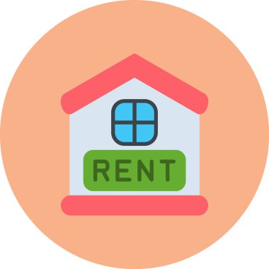 Kiralık ev web simgesi basit illüstrasyon