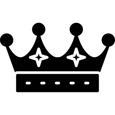 Crown Simgesi, Basit Renk Vektörü İllüstrasyonu