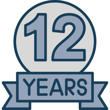 12 yıllık mavi vektör simgesi