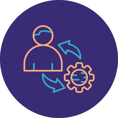 Çarklı bir adamın modern bir simgesinin vektör çizimi