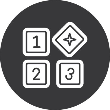 üç yıldızlı düz simge