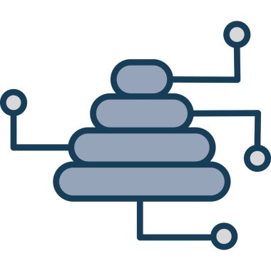 Doldurulmuş ana hatlar biçiminde bulut veri ağı simgesi