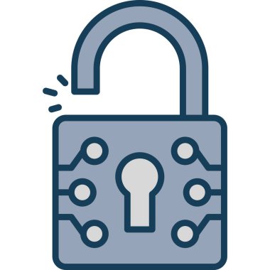 Güvenlik simgesini ana hatlar biçiminde kilitle