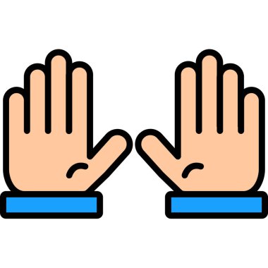 El hareketi ikonu. Beyaz üzerinde izole edilmiş el hareketi vektör rengi